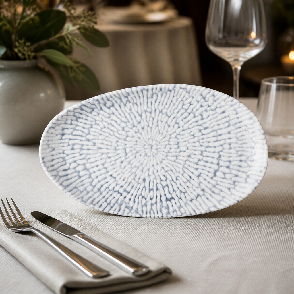 Pack of 6 Commercial Oblong Plates 260x150mm