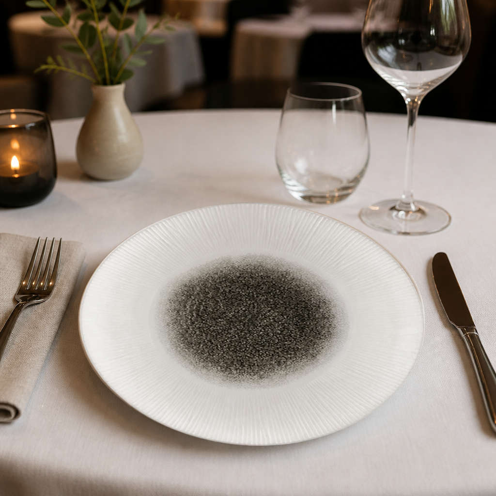 Commercial Bamboo Deep Coupe Plates 281mm in Quartz Black