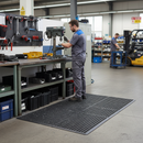 Premium Anti-Fatigue Rubber Mat 1500x1700mm - 18mm Thick with Drainage Grooves for Comfort and Safety