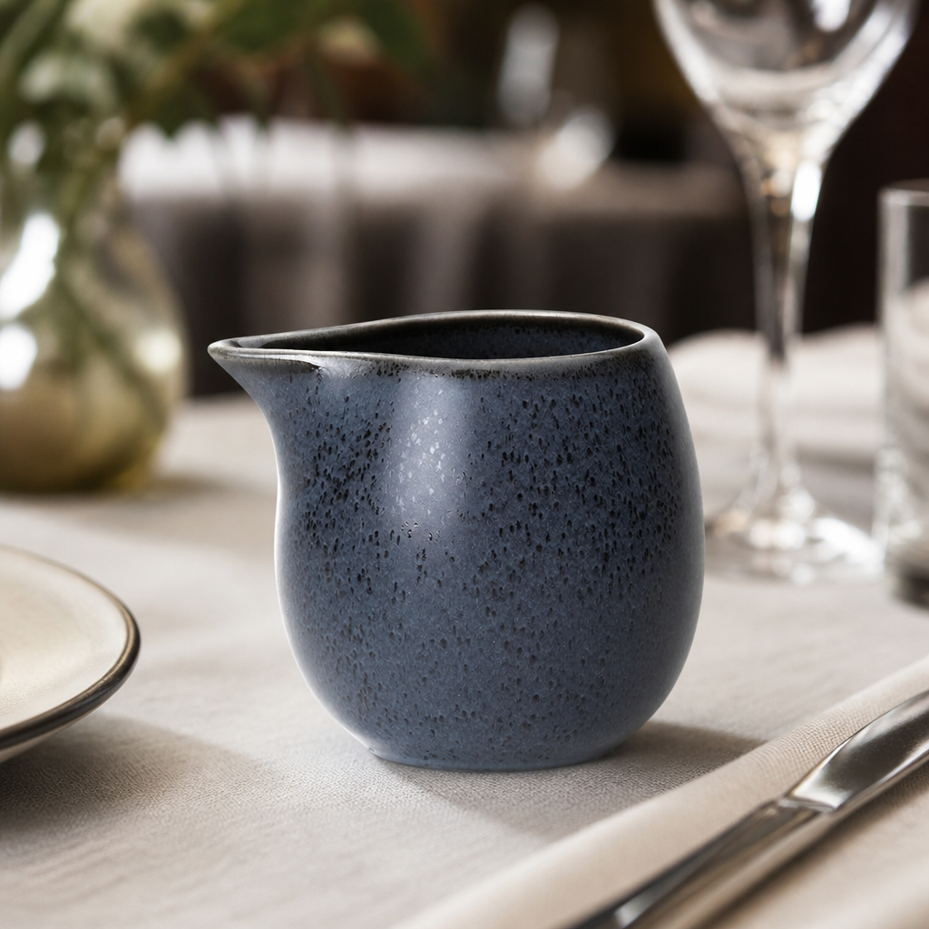 Commercial 170ml Milk Jug Vitrified China Blue - 12 Pack