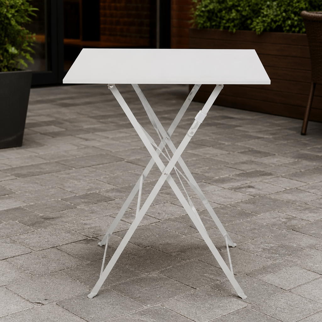 Commercial Folding Table 600x600mm Grey Steel Construction