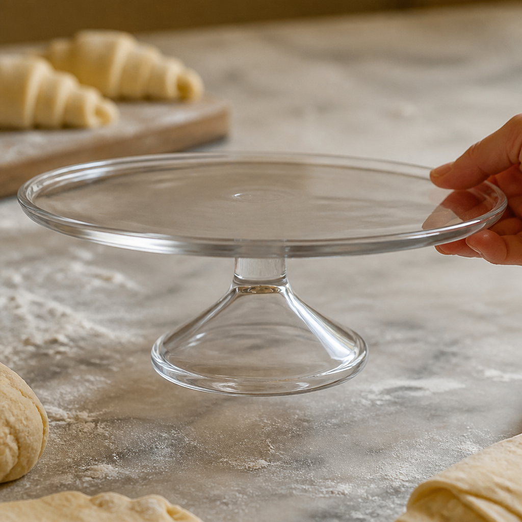 300mm Clear Glass Cake Stand for baking display