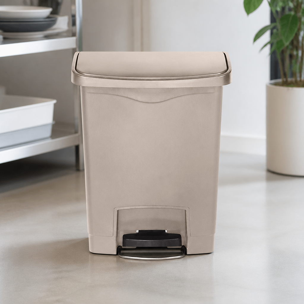 30L Commercial Step-On Pedal Bin Beige