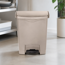 30L Commercial Slim Jim Step-On Pedal Bin Beige