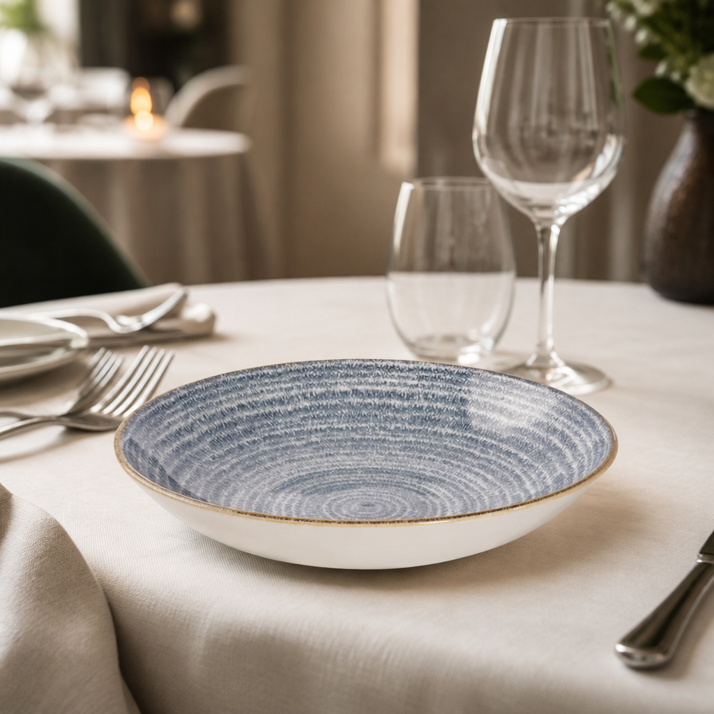 Commercial Coupe Bowls in Slate Blue, 248mm, 12 Pack