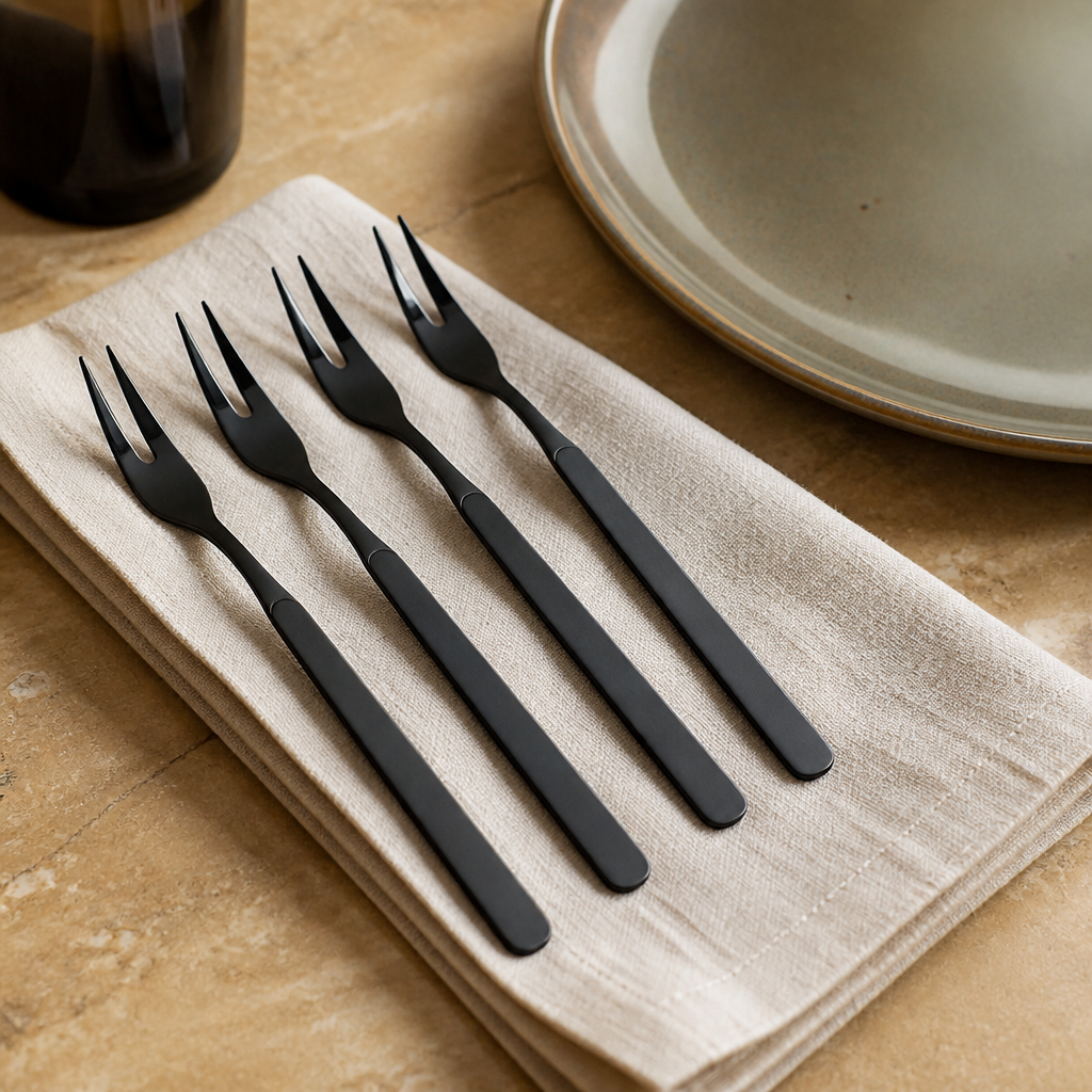 Commercial Cold Meat Forks Black PVD Coating 6 Pack