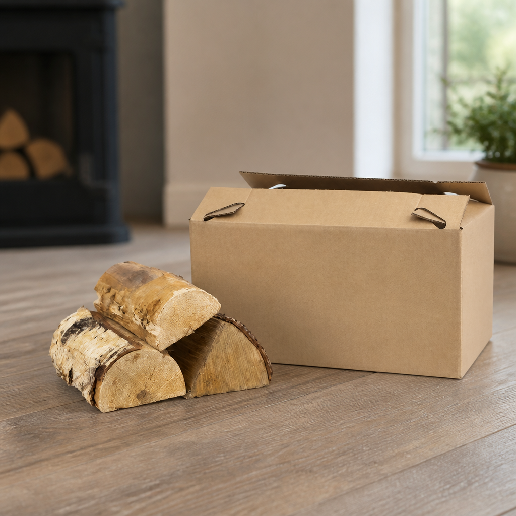 Dried Hardwood Logs Box 8kg for Barbecue Supplies