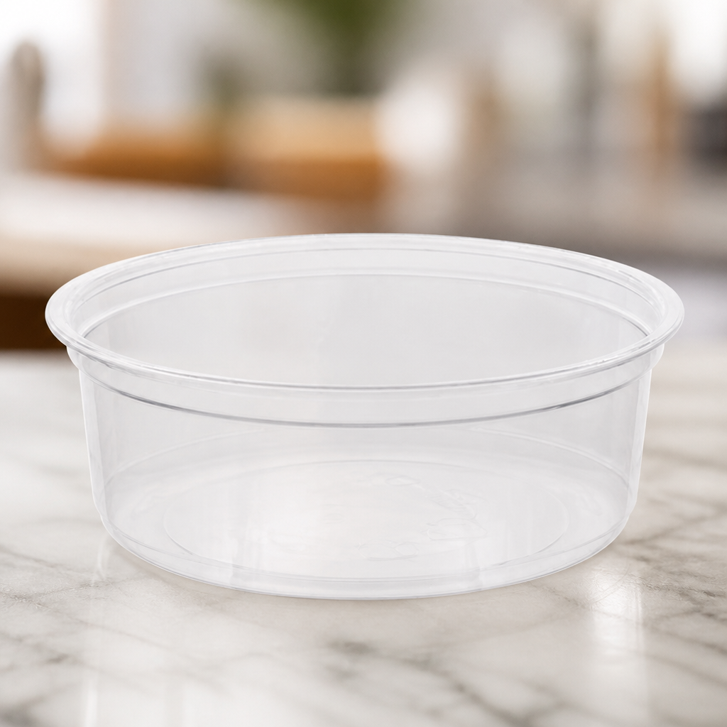 Clear rPET Deli Cups 225ml 300 Pack for condiments and soups