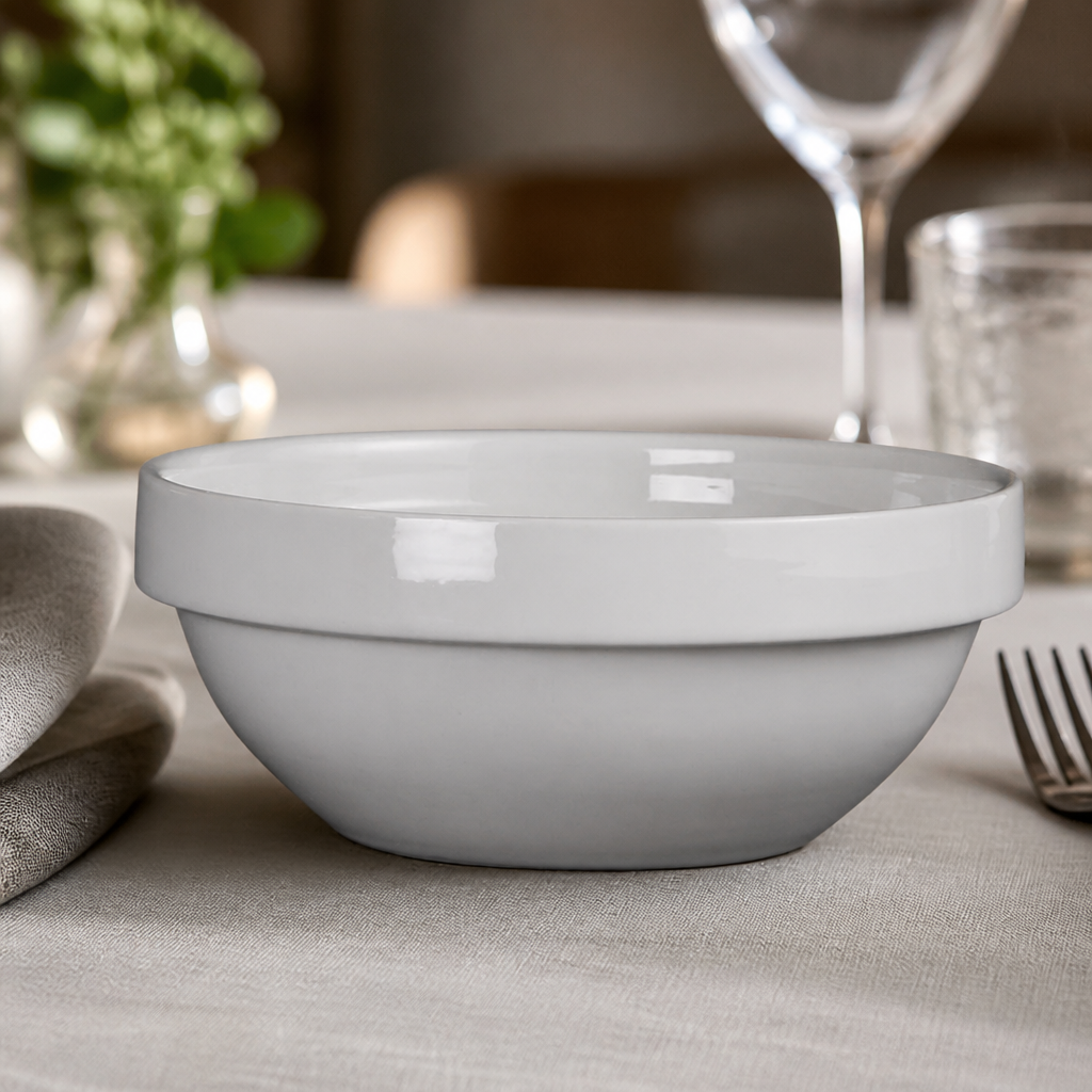 Commercial Porcelain Stacking Bowls 130mm 12 Pack