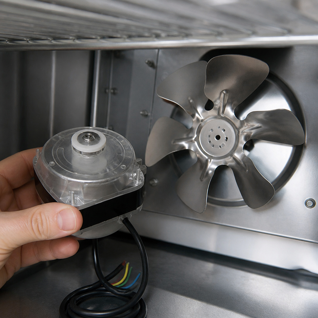 Commercial condenser fan motor and blade replacement part