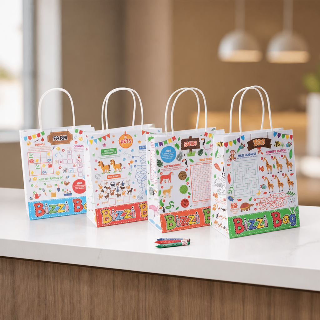 Kids Meal Activity Packs 200 Count Portable Fun Dining Bags
