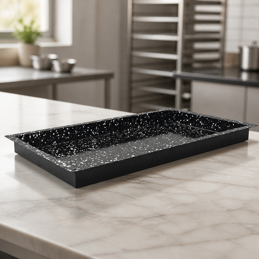 Commercial Enamelled Baking Tray 1/1 GN 45mm Deep 530x325mm
