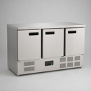 Commercial Triple Door Counter Fridge 368Ltr Capacity