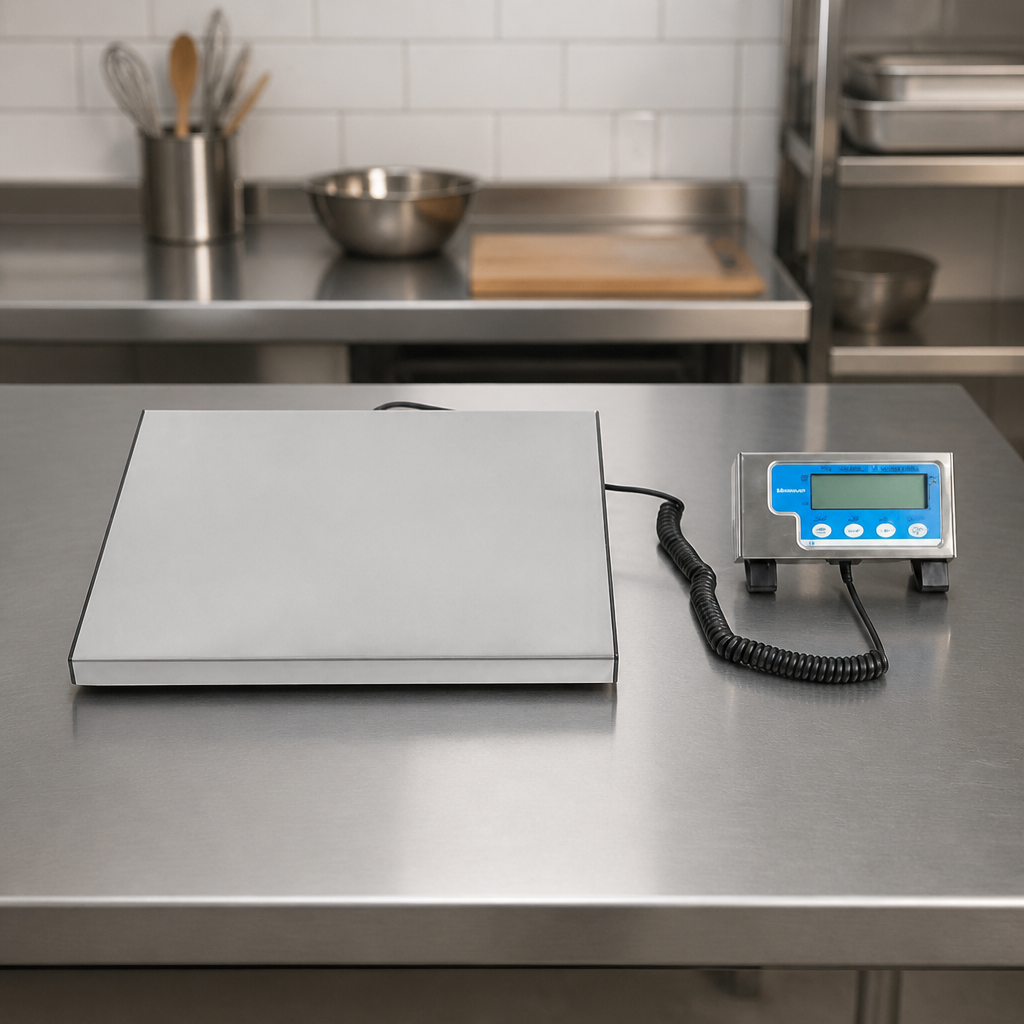 Commercial Bench Scales 60kg Low-Profile Stainless Steel