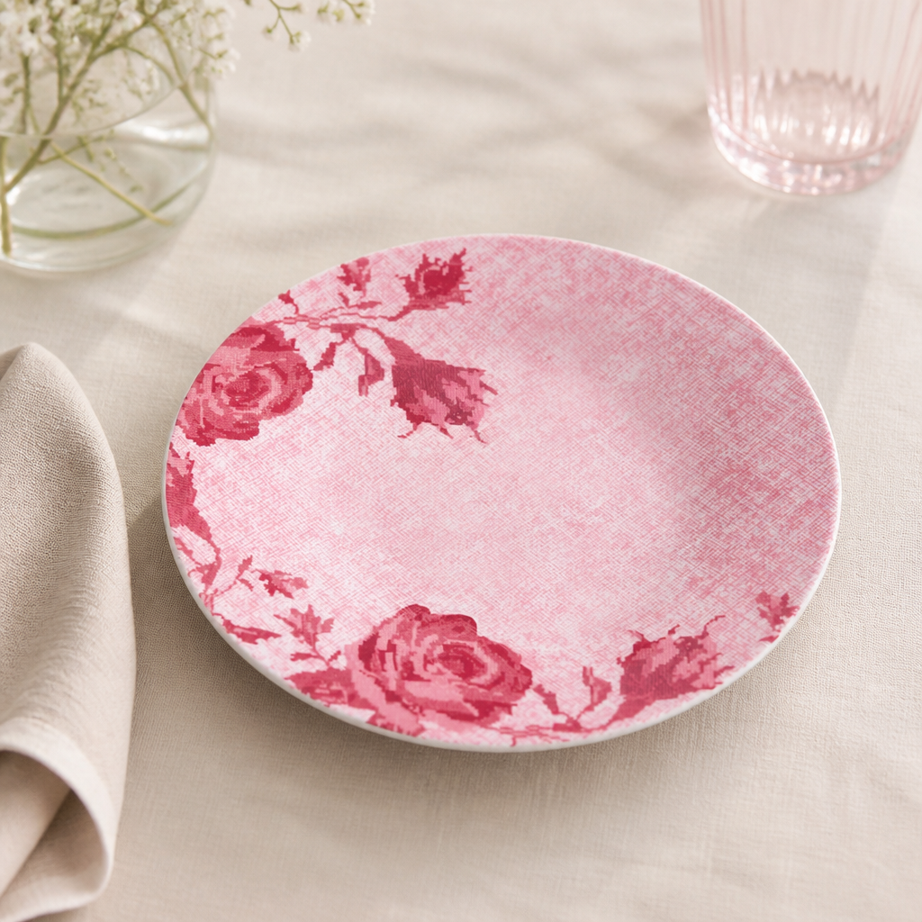 Commercial Porcelain Coupe Plates Pink 150mm Pack of 12