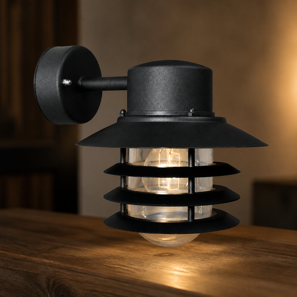 Outdoor Wall Light 230mm Height Metal Fixture for Exterior Use