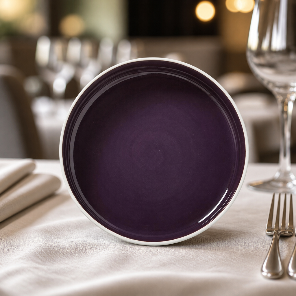 Commercial Round Stacking Trays 165mm in Damson, 12 Pack
