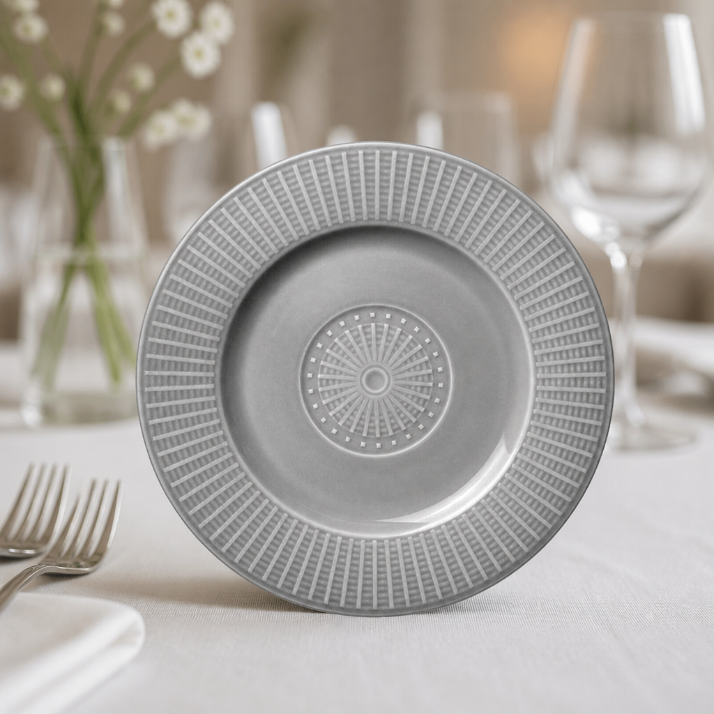 Commercial Gourmet Accent Plates Grey 185mm 12 Pack