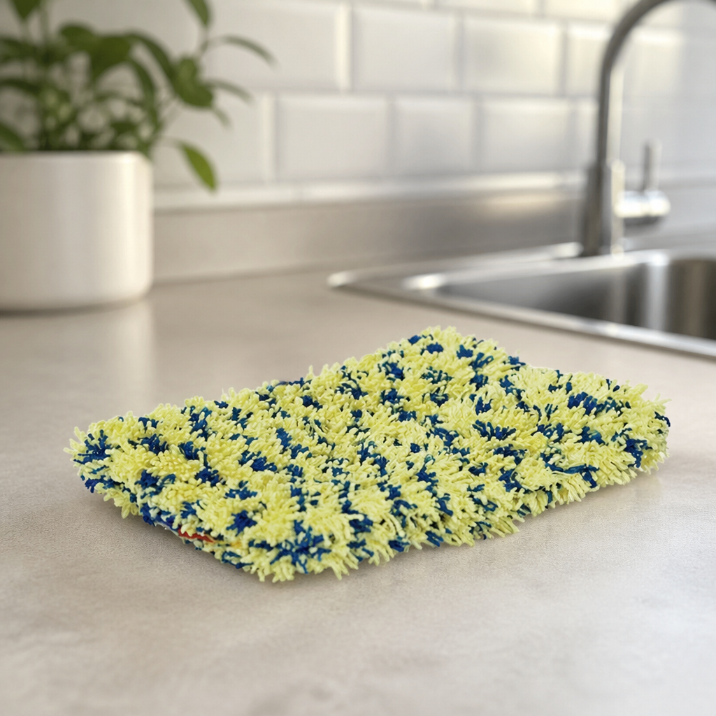 Commercial Microfibre Scrubbing Sponge 140x100mm Washable