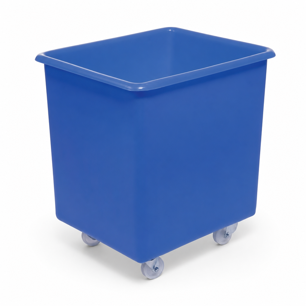 72L Mobile Plastic Bottle Skip with Coloured Lid