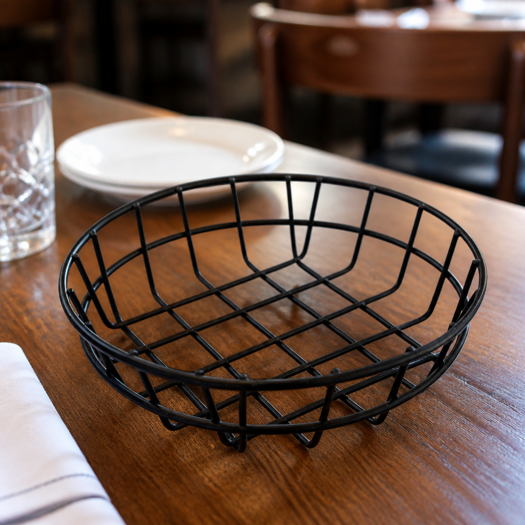 Round Stainless Steel Bread Basket 203mm for commercial use