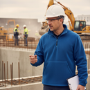 Premium 1/4 Zip Micro Fleece Jacket in Royal Blue with Anti-Pill Fabric and Multiple Pockets for Enhanced Comfort and Utility