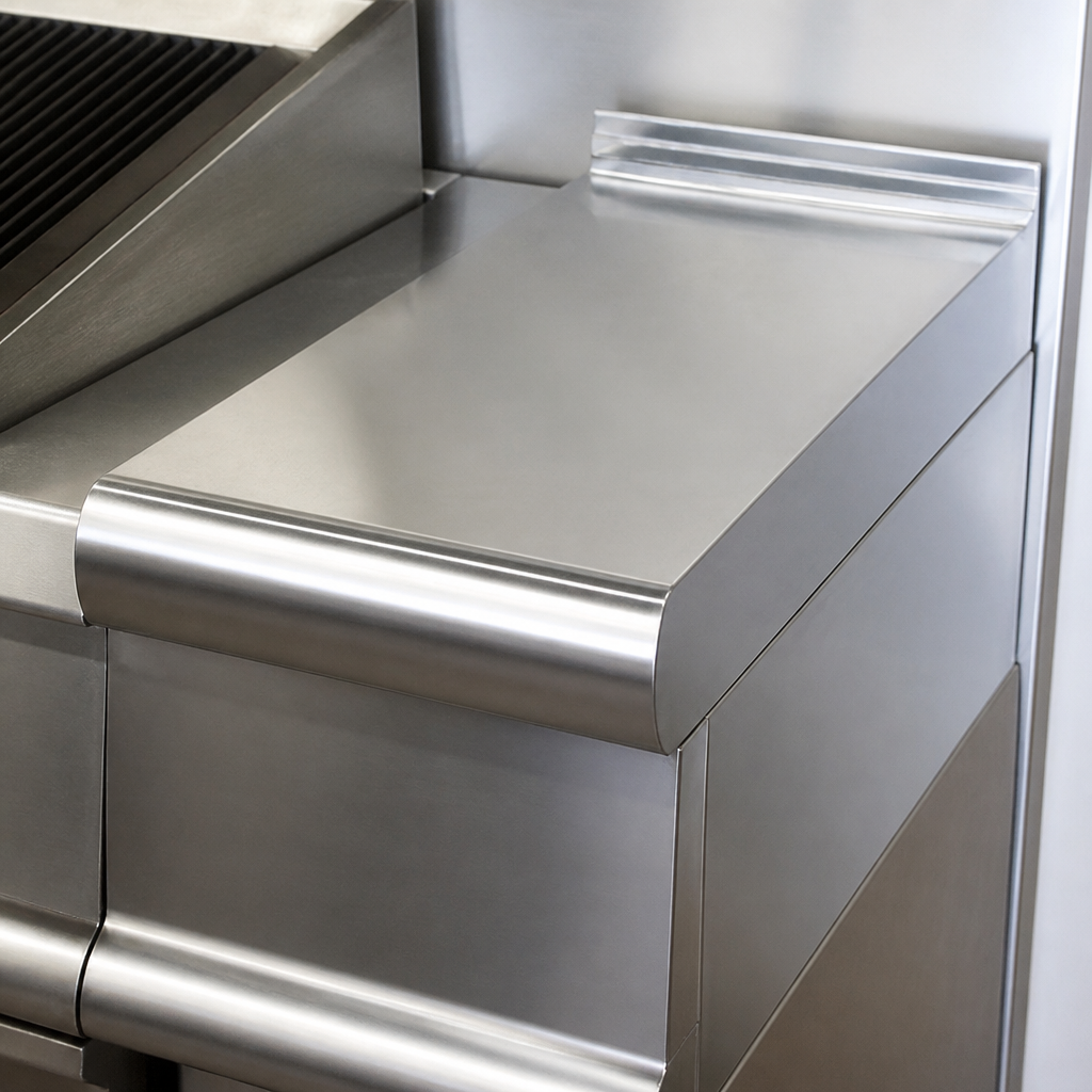 Commercial Stainless Steel Worktop 600mm with Raised Lip