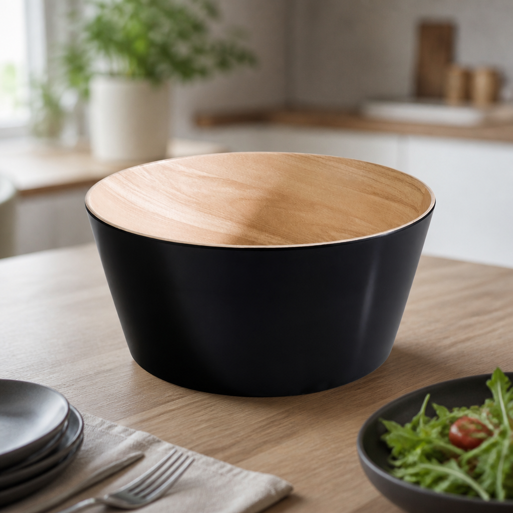 Commercial Melamine Bowl 200mm 1.2L Dishwasher Safe Black