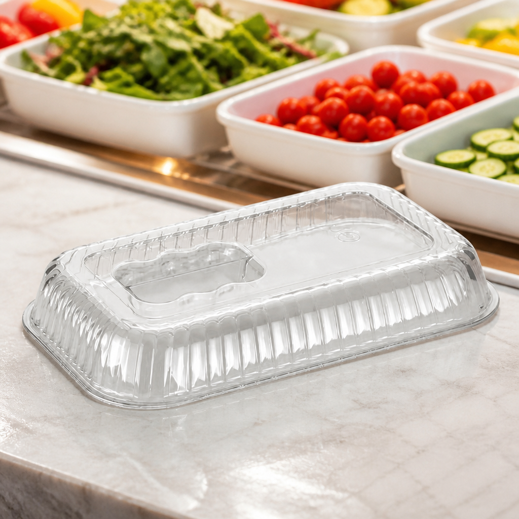 Medium Salad Crock Raised Lid with clear polycarbonate cover