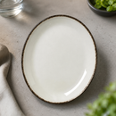 Charcoal Dapple Oval Coupe Plates 202mm - 24 Pack Commercial Crockery
