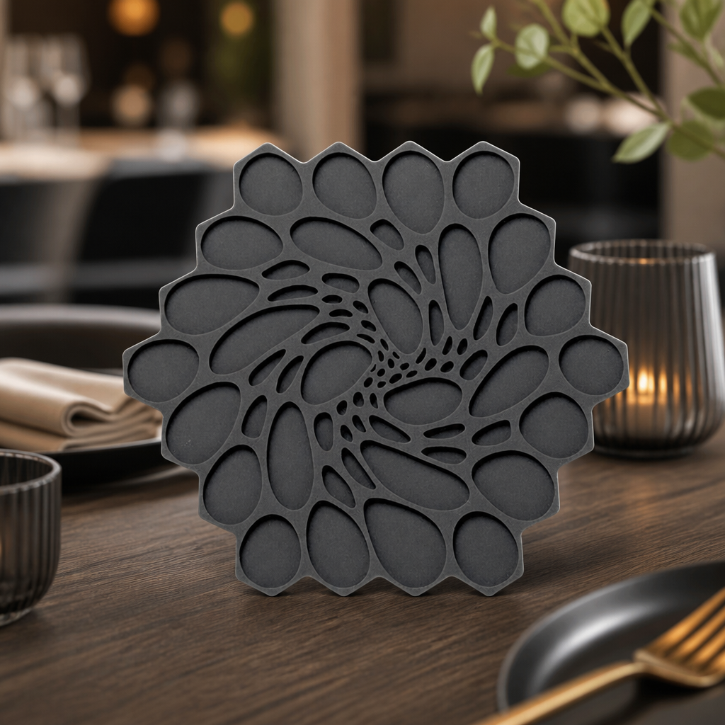 Commercial Silicone Trivet 178mm Heat Resistant Grey 6 Pack