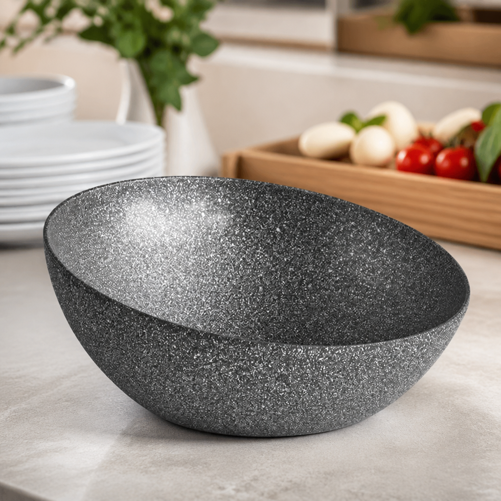 Commercial Metal Dish 3L Capacity Black Aluminium Bowl