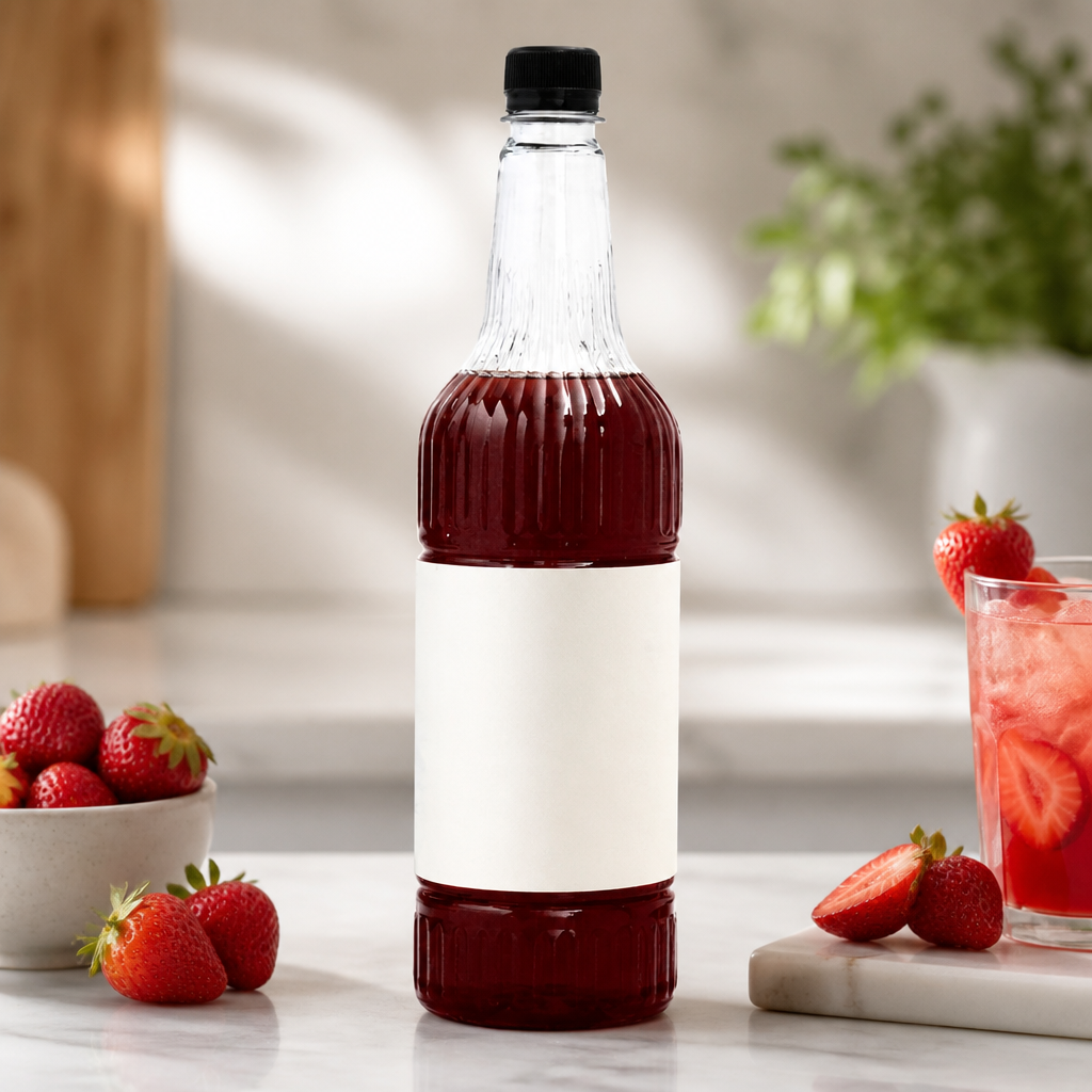 Commercial Strawberry Syrup 1L - Vegan and Gluten Free