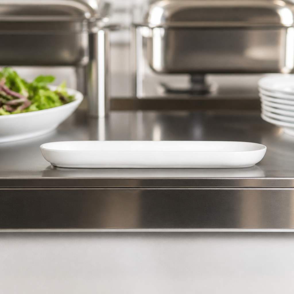 Oblong Platters White 254x92mm (12 Pack)