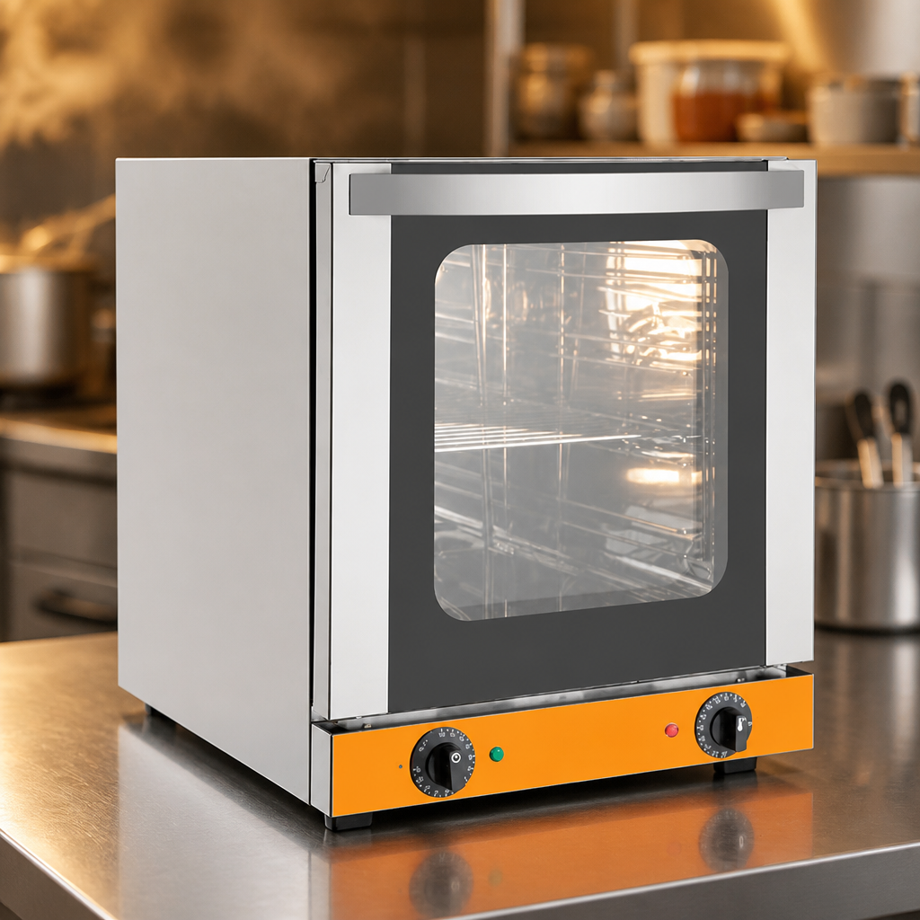 35L Commercial Drop Down Door Convection Oven in stainless steel