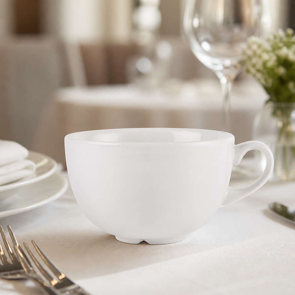 Plain Whiteware Commercial Cappuccino Cups 440ml 6 Pack