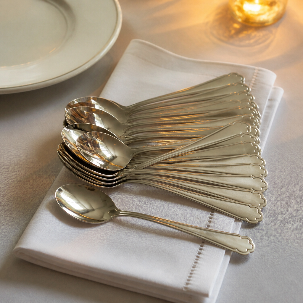 Commercial Stainless Steel Service Spoons 12 Pack 197mm