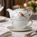 Commercial Tea For One Set - 6 Pack Bone China Reed Design
