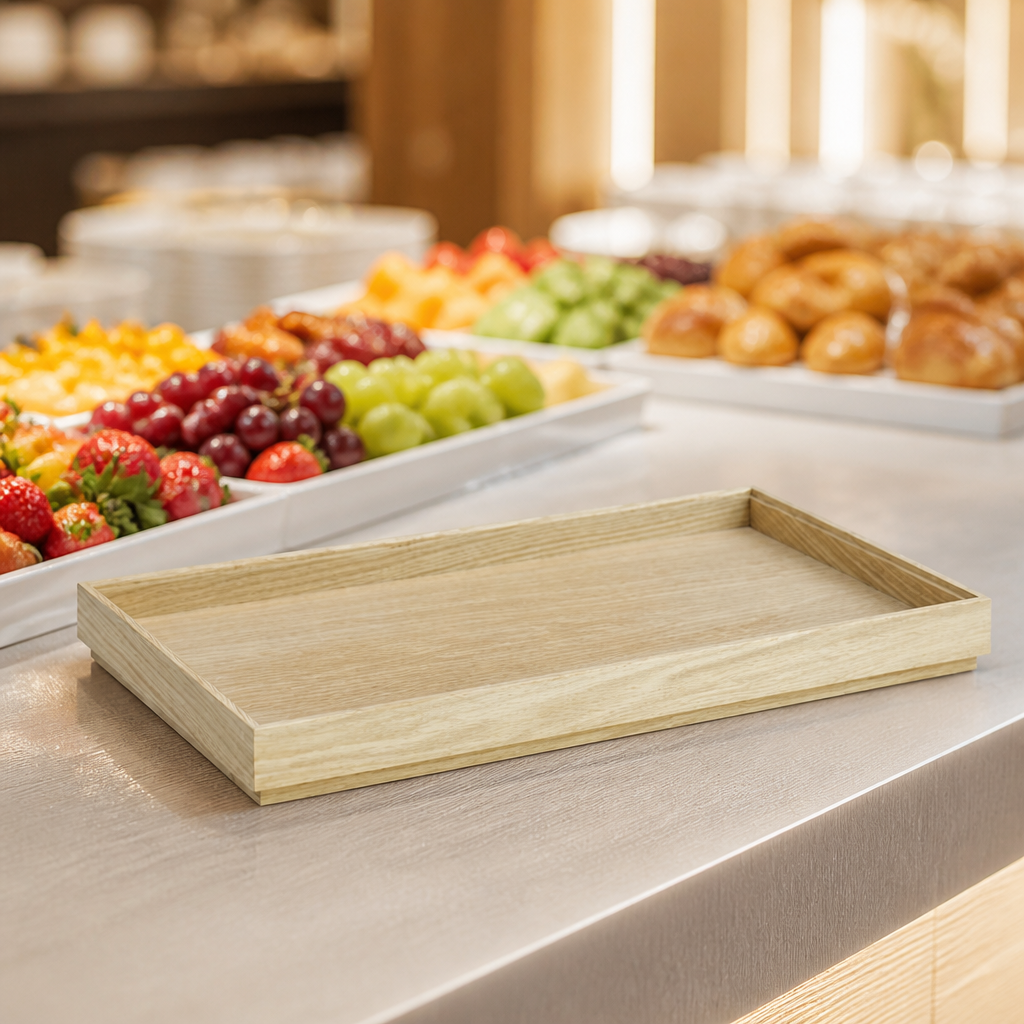 Commercial Wooden Box GN 1/1 530x325x45mm for stackable storage