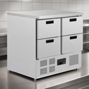 Commercial 4 Drawer Counter Fridge 240Ltr for Kitchen Use