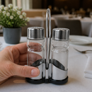 Commercial Stainless Steel Salt and Pepper Condiment Holder Set