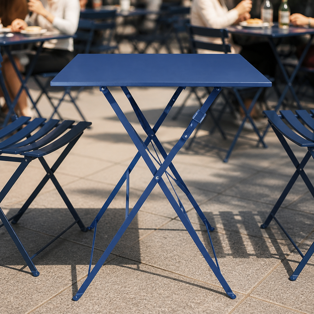 Commercial Outdoor Square Table 600x600mm in Dark Navy