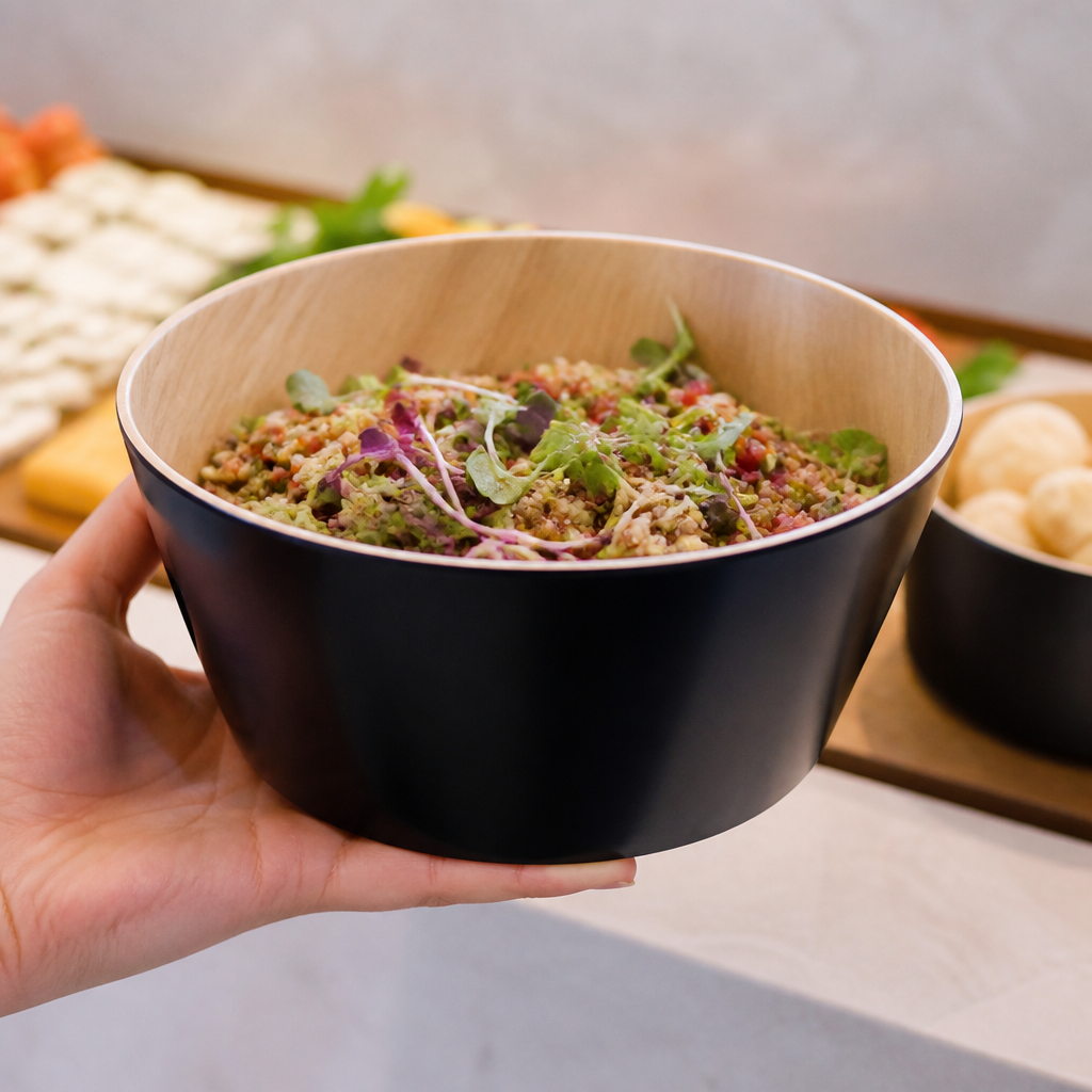 Commercial Melamine Serving Bowl 150mm 450ml Black