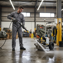 Premium Compact Industrial Mobile Electric Pressure Washer 110V with Heavy-Duty Pump, 80 Bar Pressure, and 12 L/min Flow Rate