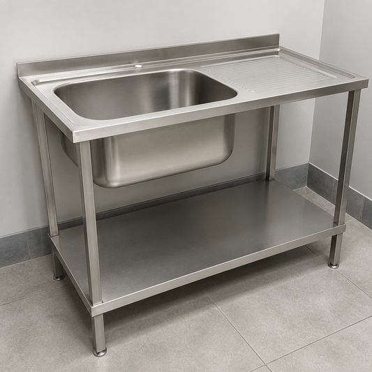 Commercial Stainless Steel Sink with Right Hand Drainer 1200mm
