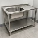 Commercial Stainless Steel Sink with Right Hand Drainer 1200mm