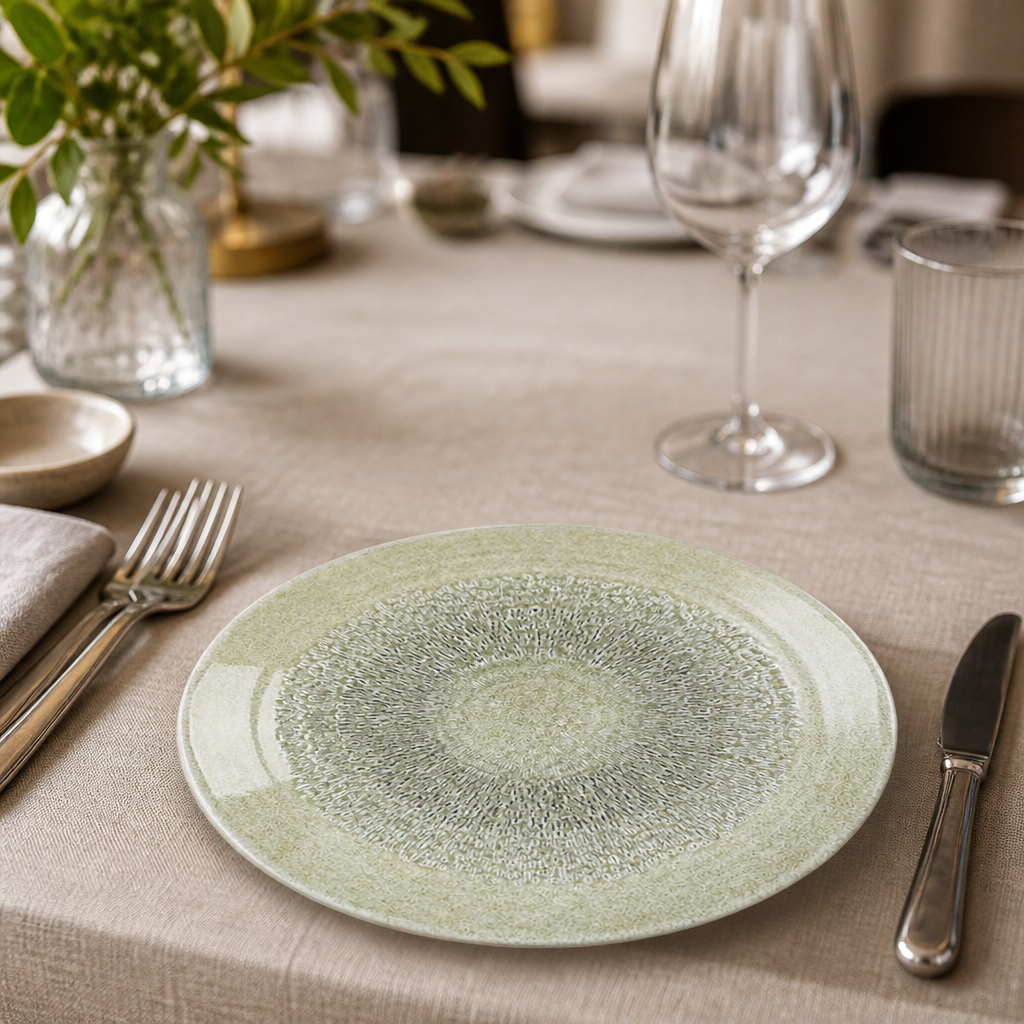 Commercial Coupe Plates Speckled Green 230mm - 12 Pack