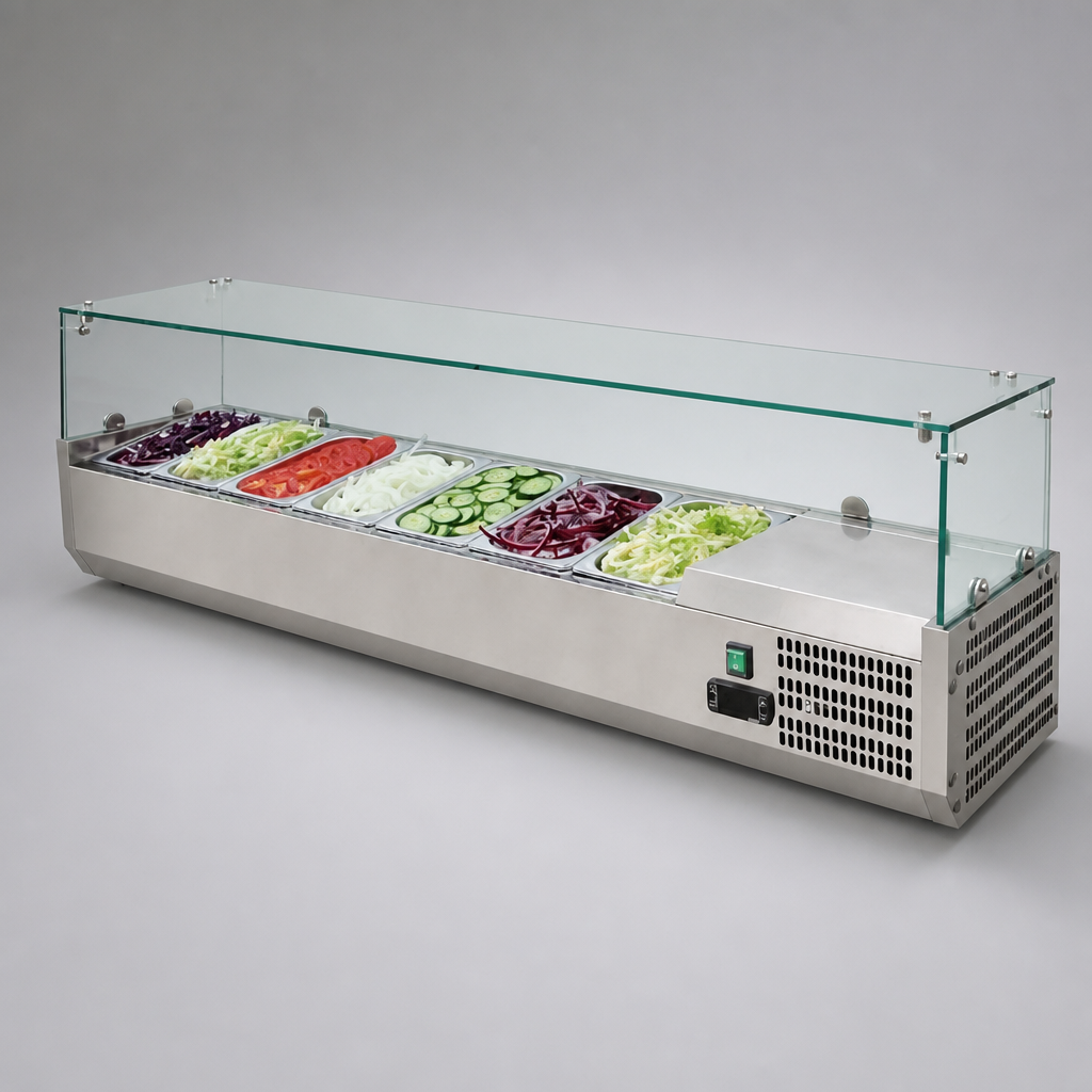 Commercial Countertop Prep Fridge 7x 1/4GN Capacity