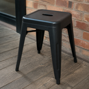 Commercial Outdoor Low Stools - Stackable Steel Seating (4 Pack)