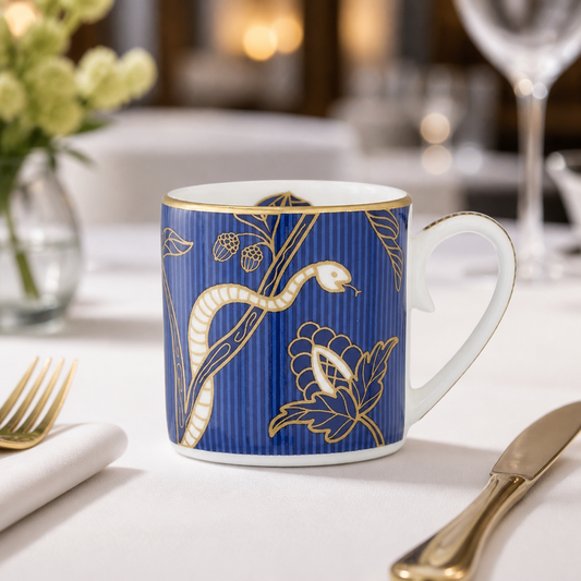 Commercial Bone China Coffee Can Cups 100ml Dark Blue 12 Pack
